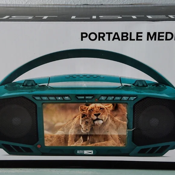 Altec Lansing Teal Portable TV Game Music Media Player Boom Box NEW IN BOX - Picture 2 of 5